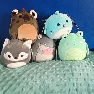 Plush Animal Toy Set - Brown, Gray, Green